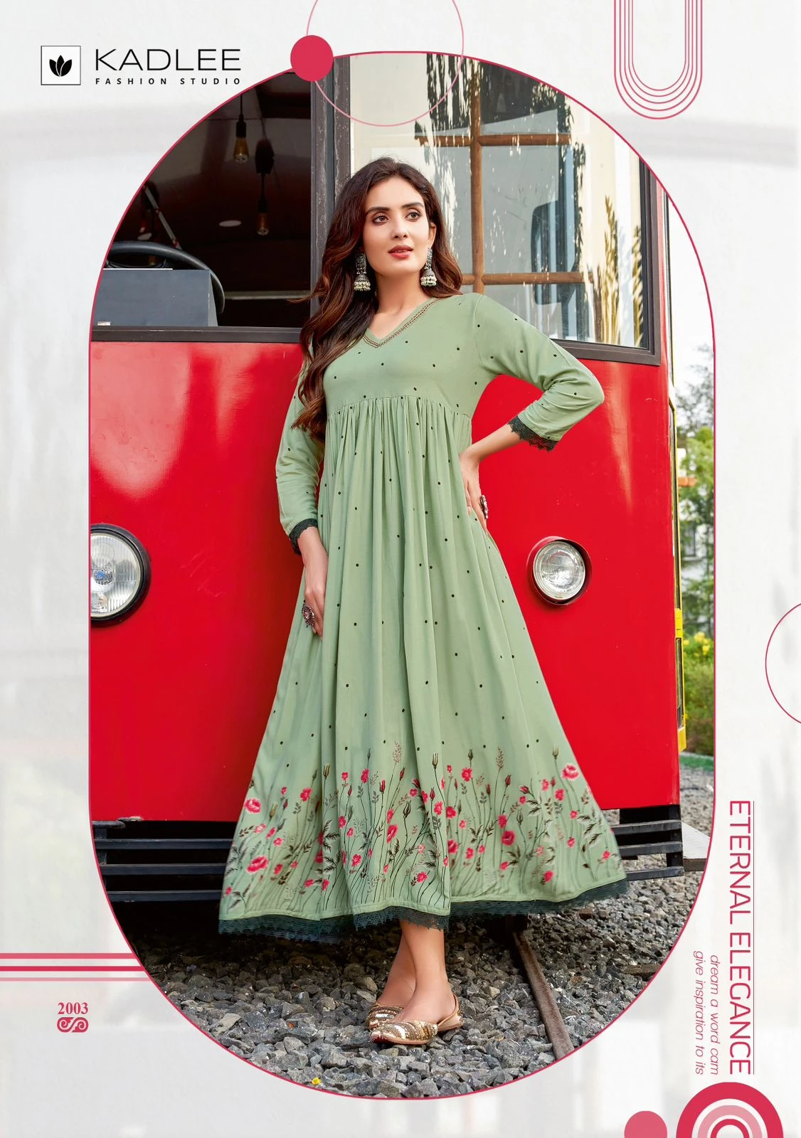 Kadlee Infinity Rayon Print Wholesale Fancy Long Kurtis Catalog — Wholesale Kurtis, Kadlee Fashion Studio wholesale from Surat — view 3